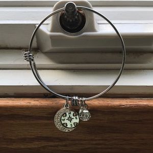 Silver moon and Stars Bangle